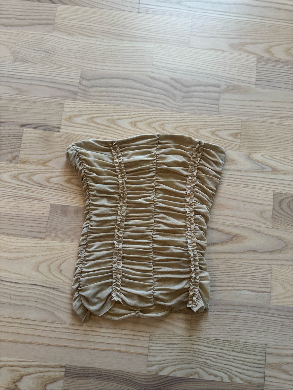 I.AM.GIA Nude Ruched Strapless Tube Top